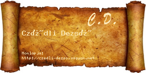 Czédli Dezső névjegykártya